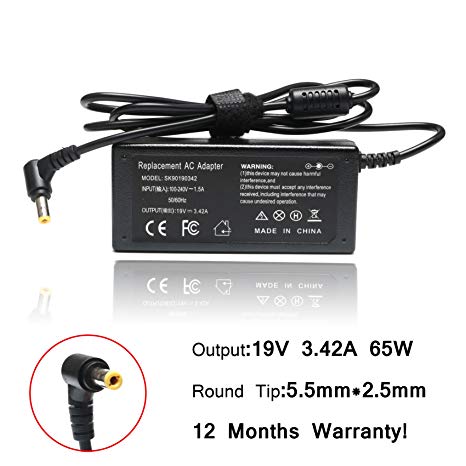 New 19V 3.42A 65W Ac Adapter for Toshiba Satellite A100 A105 A110 A130 A200 A205 A215 L10 L20 L25 L30 L35 L45 M105 M115 M200 M205 M30X M45 M55 P205 U305 Series