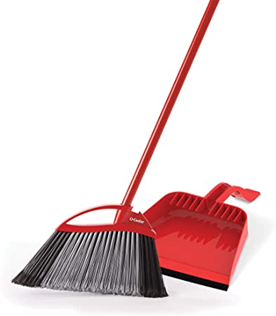 O-Cedar Pet Pro Broom & Step-On Dustpan PowerCorner