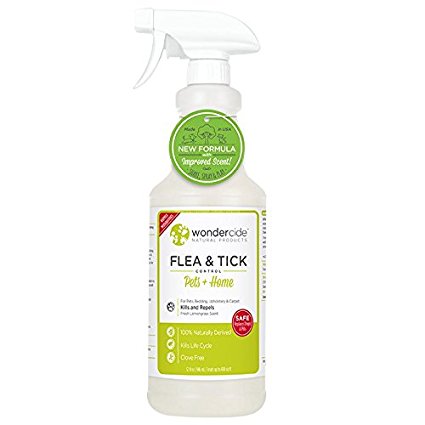 Wondercide Natural Flea, Tick & Mosquito Control Spray for Pets   Home - Lemongrass