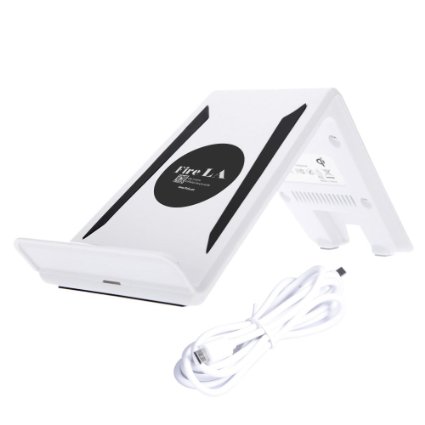 Fire LA Qi 3 Coil Charger Charging Stand A6 for Samsung Galaxy S6/S6 Edge /S6 Edge Plus & LG G2/G3 & Google Nexus5/6（White）
