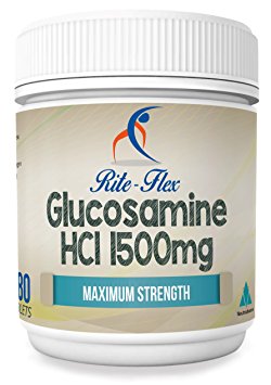 Glucosamine Hydrochloride (HCl) By Rite Flex, 1500mg, 1 Pack (6 Month Supply) High Strength Convenient One-A-Day Tablet Supplementation Supports Healthy Joints