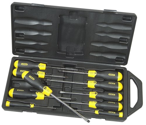 10 Piece Cushion Grip Screwdriver Set Slotted / POZI