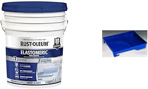 Rust-Oleum 5 Gallon Roof Coating White Bundle with 1-Quart Black Plastic Paint Tray with Ladder Grips (Pack of 1)