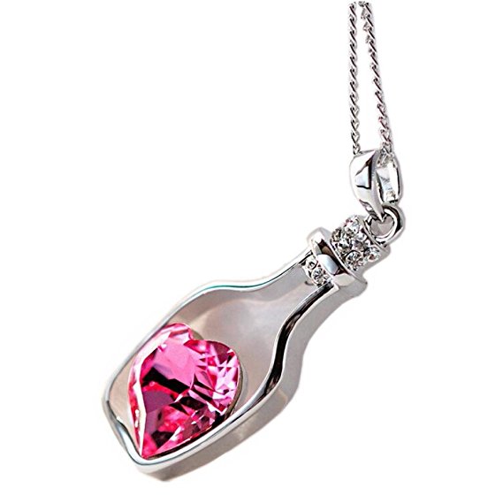 Perman Necklace for Women, Fashion Anime Drifting Bottle Heart Pendant Necklace - Cheap Stuff