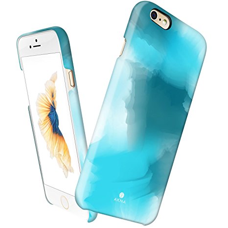 iPhone 6 6s case Slim, Akna Vintage Obsession Series High Impact Slim Hard Case with Soft Fabric Interior for both iPhone 6 & iPhone 6s[Aqua Blue Fantasy](U.S)