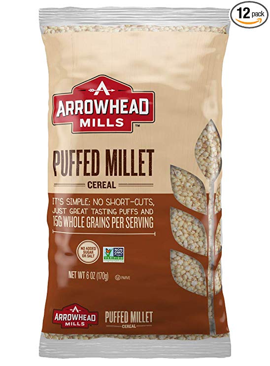Arrowhead Mills Cereal, Puffed Millet, 6 oz. Bag (Pack of 12)
