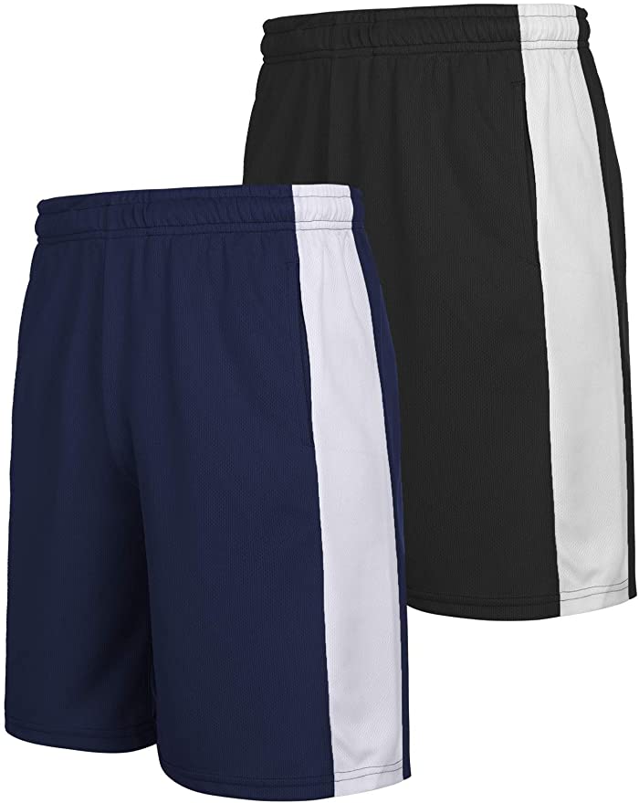COOFANDY Men's Running Shorts Basketball Shorts Quick Dry 2-Pack Performance Shorts with Pockets