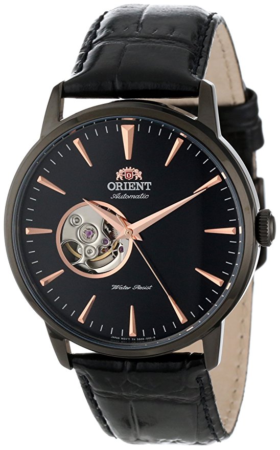 Orient Men's FDB08002B "Esteem" Stainless Steel Automatic Watch with Black Leather Band