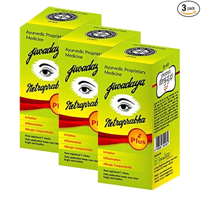 Jiwadaya Netraprabha Plus Ayurvedic Herbal Honey Base Eye Drops, Green, 10 ml (Pack Of 3)