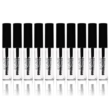 KLOUD City 10 pcs Reusable Empty Bottle Tube Container for Eyelash Growth Oil/Mascara with Brush for Home and Travel