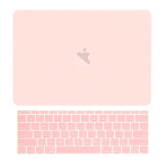 TOP CASE - Macbook Pro 13 WITHOUT Touch Bar (2016 Release) 2 in 1 Bundle, Rubberized Matte Hard Case Cover   Matching Color Keyboard Cover for MacBook Pro 13-inch A1708 without Touch Bar - Rose Quartz