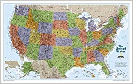 National Geographic: United States Explorer Wall Map - Laminated (32 x 20.25 inches) (National Geographic Reference Map)
