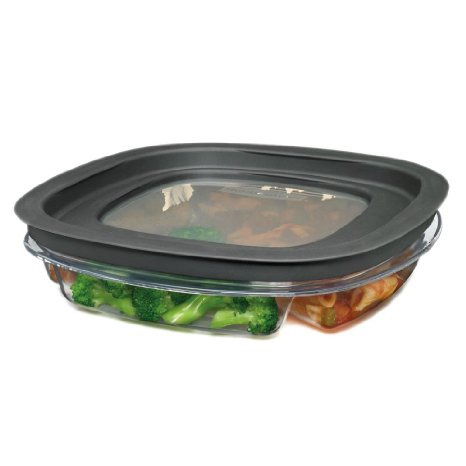 Rubbermaid FG7K75TRCHILI 4.3-Cup Divided Premier Food Storage Container, Grey (4-Pack)