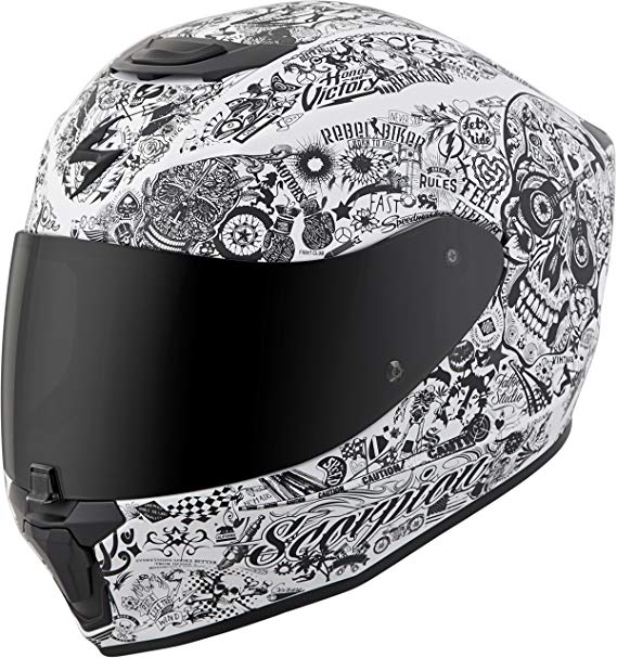 Scorpion EXO-R420 Shake Helmet White/Black (White, Large)