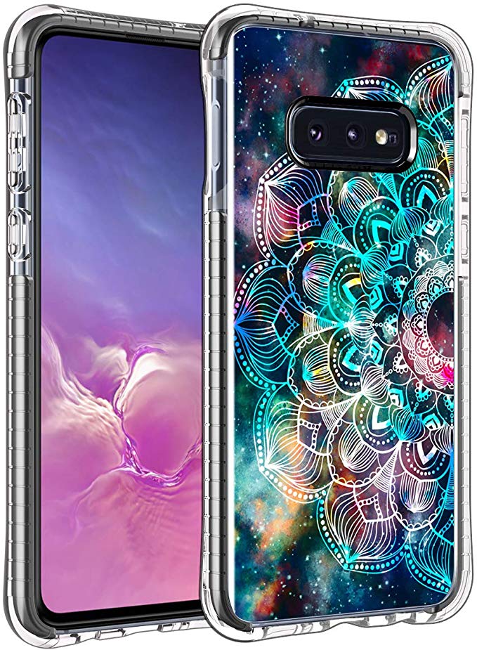 Hocase Galaxy S10e SM-G970 Case, Slim Fit Protection Soft TPU Embedded Shock Resistant Rubber Bumper Hybrid Protective Clear Phone Case for Samsung Galaxy S10e 2019 - Mandala in Galaxy