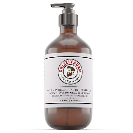 Beard Wash 200ml - A Gentle Beard Shampoo and Wash by Grizzly Adam - Formulated Specifically For Your Beard and Moustache