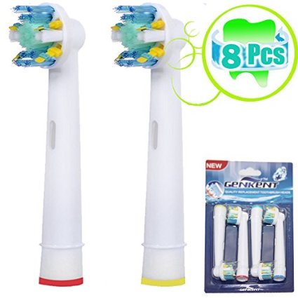 Generic Oral-B Floss Action Replacement Toothbrush Heads 8 Pack