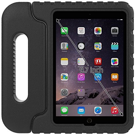 iPad Air 2 Kids Case : Aken Safe Shockproof Protection for Apple iPad Air 2 (6th Generation) Kid Proof   Ultra Lightweight   Comfort Grip Carrying Handle   Folding Stand (black)