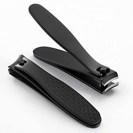 MYLB Nail Clippers Stainless Steel Fingernails Toenails Clippers for Men Women Sturdy Nail Cutter - Black (only one includ)