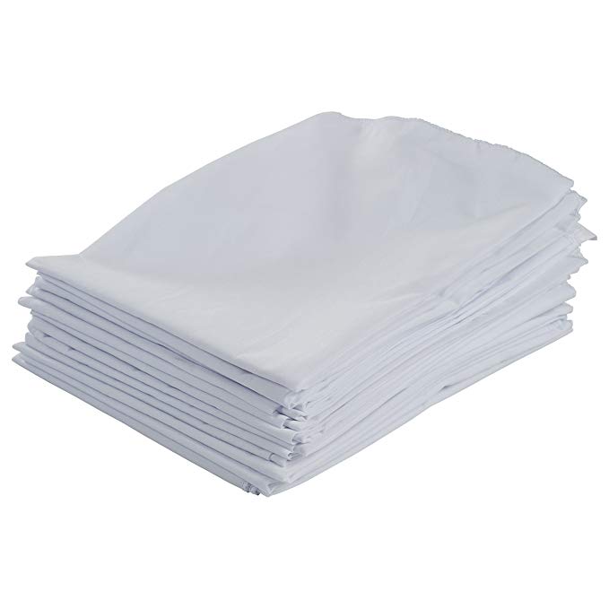 ECR4Kids Standard Cot Sheet, 48" x 21.75", White (12-Pack)