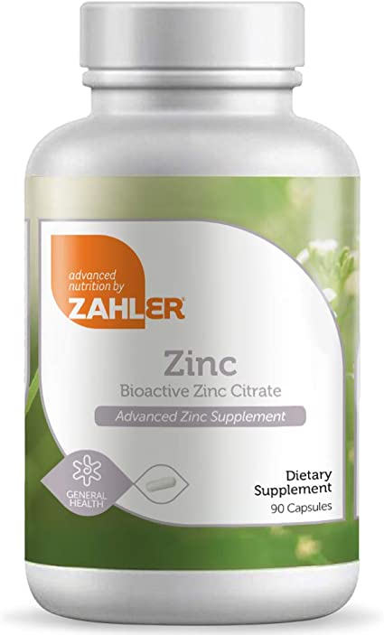 Zahler Zinc 50mg, Supports Immune and Antioxidant Protection, Certified Kosher, 90 Capsules