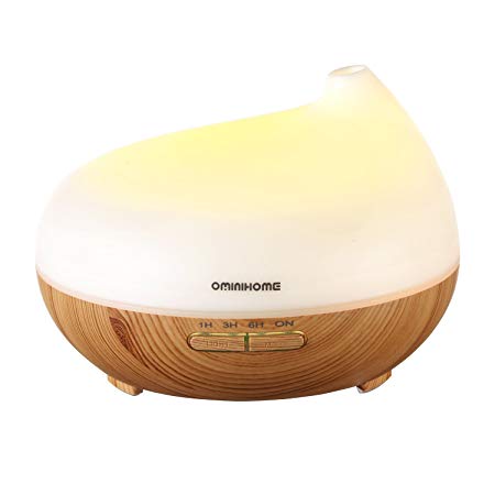 Aroma Essential Oil Diffuser with Timer Setting, 7-Color Scented Diffuser Humidifier with Mist Modes, 300ml Unique Night Light Humidifier for Kids, Office, Home Decor & Holiday Gifts(Wood Grain)