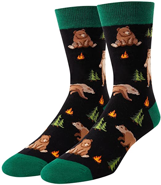 HAPPYPOP Shark Gifts Chicken Gifts for Men Boys, Novelty Shark Chicken Flamingo Socks Bear Cat Corgi Sloth Animal Socks
