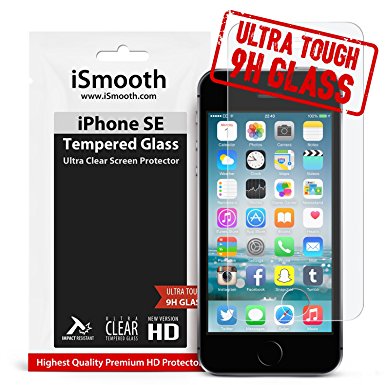 iPhone SE, 5, 5c, 5s Ultra Clear and Premium Tempered Glass Screen Protector, Protects Your iPhone From Drops And Scratches - Ultra Tough with Max Sensitivity