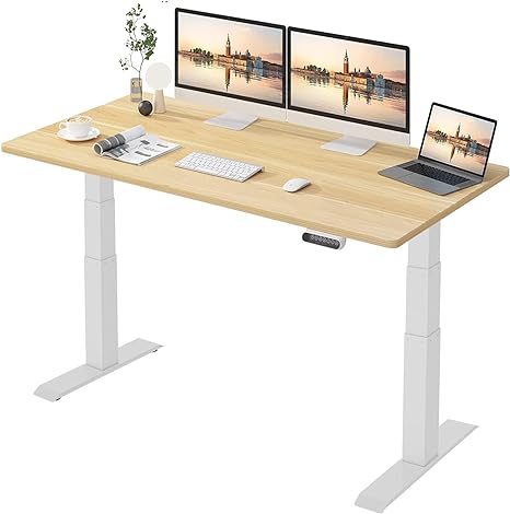 SANODESK Premium Line- 160x80cm Höhenverstellbarer Schreibtisch mit Hohe Tragfähigkeit 150KG -3-Fach-Teleskop Schreibtisch Höhenverstellbar Elektrisch, mit 4 Memory-Steuerung