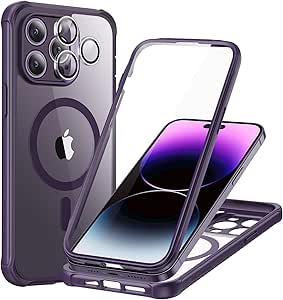 ESR for iPhone 14 Pro Max Case Set, 1 Set Individual Lens Protectors, Compatible with MagSafe Phone Case, Full-Coverage Military-Grade Protection, Scratch Resistant, Armor Series, Clear Purple