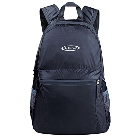 G4Free 25L Foldable Ultra Lightweight Tear & Water Resistant Handy Packable Backpack for Outdoor Walking, Camping, Traveling, Cycling, Holiday or Multipurpose Daypacks (H-Midnight Blue)