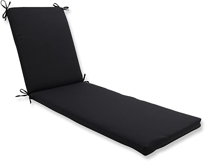 Pillow Perfect Outdoor/Indoor Fresco Black Chaise Lounge Cushion 80x23x3
