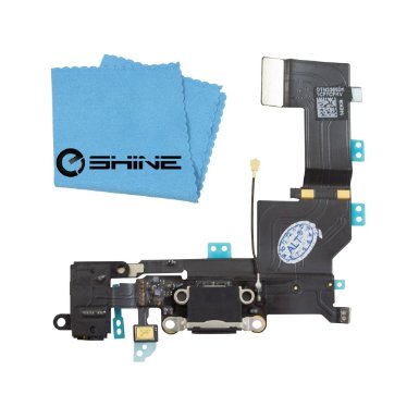 EShine® Iphone 5C Charging Port Dock Connector Headphone Jack Mic Flex Cable   EShine Cloth