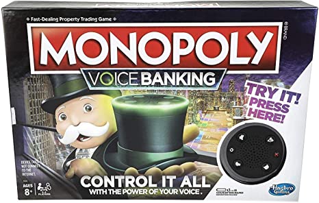 Monopoly Voice Banking Electronic Family Board Game for Ages 8 & Up