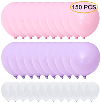 ANAHAT Party Pastel Balloons 150 pcs Macaron Balloons kit for Birthday Baby Shower Wedding Engagement Anniversay Christmas Festival Picnic or Friends & Family Party Decorations-Pastel Pink and Purple