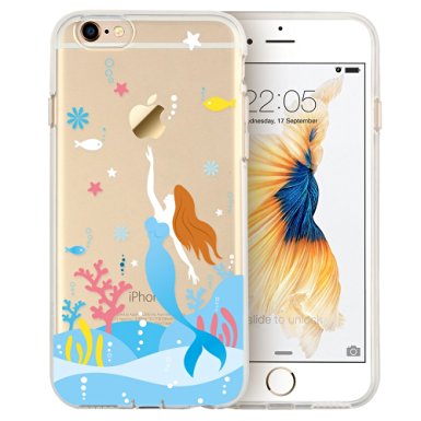 iPhone 6s Case, Cartoon iPhone 6 Case Clear for Girls, ESR Soft Silicone Back Cover Case with Cute Pattern [Ultra Thin] [Scratch Resistant] for 4.7 inches iPhone 6 iPhone 6s (Mermaid Tale)