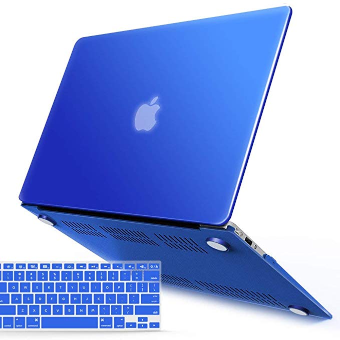 iBenzer MacBook Air 13 Inch Case, Soft Touch Hard Case Shell Cover with Keyboard Cover for Apple MacBook Air 13 A1369 1466 NO Touch ID, Royal Blue MMA13RBL 1 N