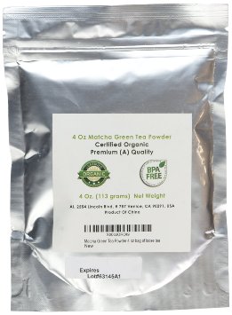 MatchaDNA USDA Organic Matcha Green Tea Powder 4 oz Culinary Grade Powdered Matcha Green Tea - High in antioxidants