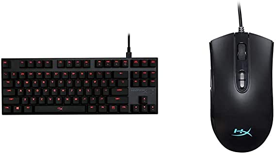 HyperX Alloy FPS Pro - Tenkeyless Mechanical Keyboard - Clicky - Cherry MX Blue and HyperX Pulsefire Core - RGB Gaming Mouse