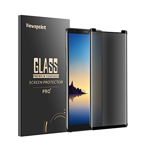 Galaxy Note 8 Screen Protector, Privacy Tempered Glass (Case Friendly) 3D Curved Edge Bubble-Free Easy to Apply Anti-Spy for Samsung Galaxy Note 8- Black (Black)