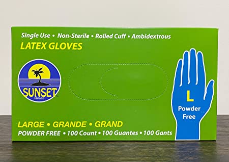SmoothTouch Latex Gloves- Large-Powder Free- 100 count