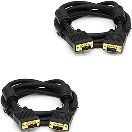 C&E CNE63189 Standard 15-Pin VGA Male to VGA Male Cable, 10-Feet, 2-Pack