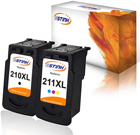 BSTINK Remanufactured Ink Cartridge Replacement for Canon PG-210XL CL-211XL Compatible with PIXMA IP2702 IP2700 MP230 MP240 MP250 MP270 MP280 MP480 MP490 MP495 MP499 MX320 MX330 MX340,1 Black 1 Color