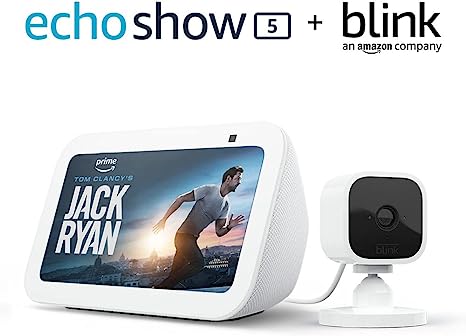 All-new Echo Show 5 (3rd Gen) with Blink Mini | Glacier White