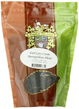 English Tea Store Loose Leaf, Earl Grey Cream Tea Pouches - Metropolitan Blend, 4 Ounce