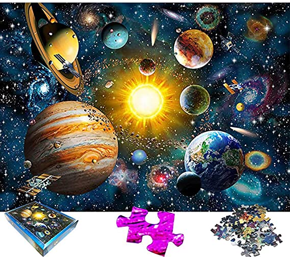 1000 Piece Jigsaw Puzzle Space Puzzle Universe Universal Sun Earth Star Satellite Cosmos Adult Planets in Solar System Space Jigsaw Puzzles