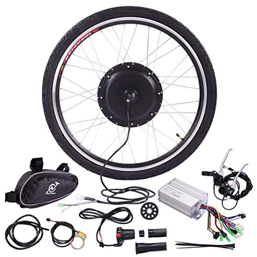 JAXPETY 36V 500W Electric Bicycle Cycle 26" E Bike Front Wheel Ebike Hub Motor Conversion Kit Hub Motor Wheel