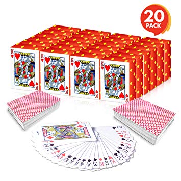 Gamie Mini Playing Cards (Pack of 20 Decks) | Poker Cards | Miniature 1.5” Card Set | Small Casino Game Cards for Kids, and adults| Great Novelty Gift/Party Favor for boys and girls/Decoration Idea