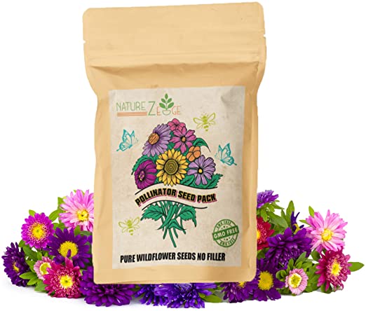 NatureZ Edge Wildflower Seeds, 35 Varieties of Flower Seeds, Mix of Annual and Perennial Seeds for Planting, Attract Butterflies and Hummingbirds, Non-GMO