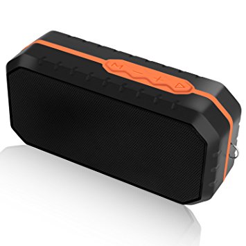 Fetta Portable Bluetooth Speaker, Wireless Waterproof Shockproof Speaker with Build-in Microphone for iPhone, iPad, Samsung and Other Bluetooth Devices ( Orange)